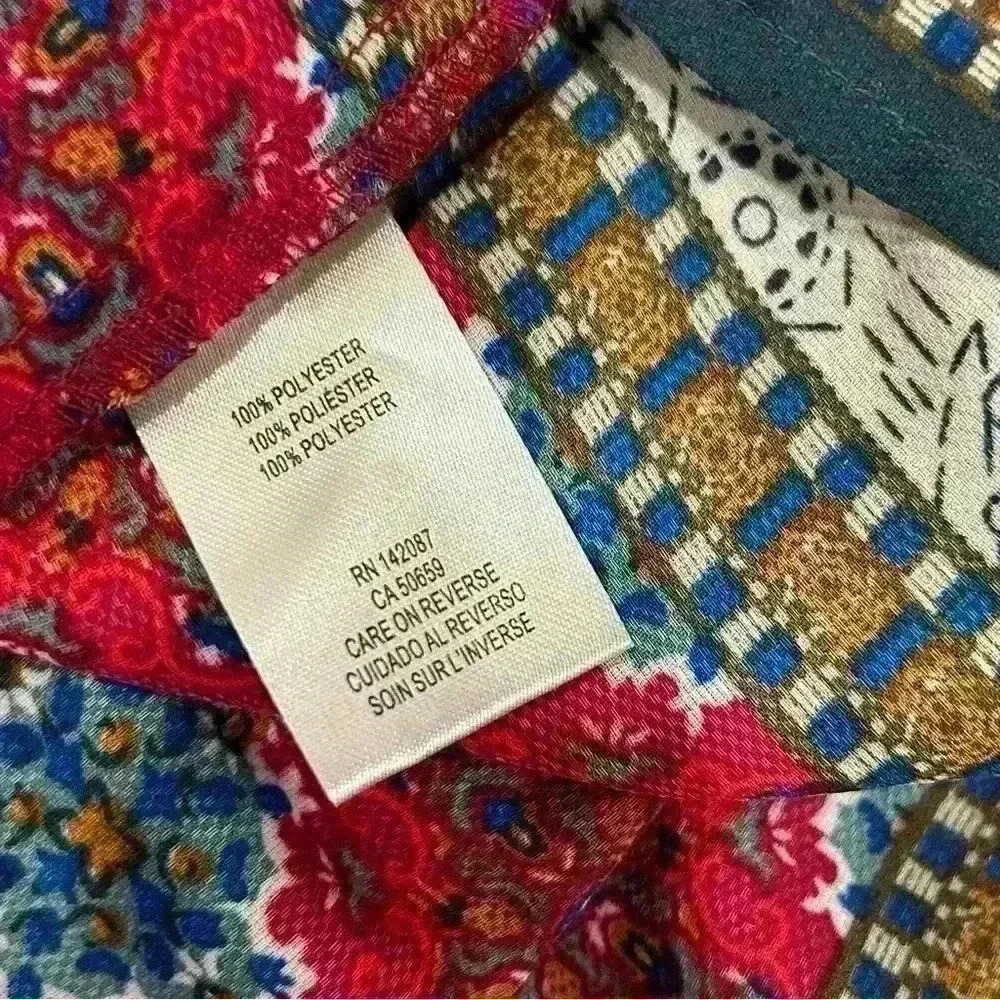 NWT Simply Noelle Women’s Boho Long Sleeve Tunic Top Red Pattern Size L/XL - Picture 6 of 8